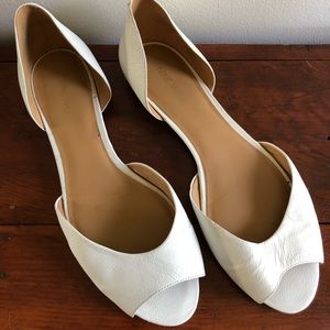 White leather Nine West flats - size 9
